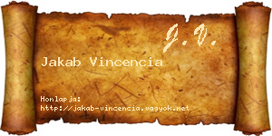 Jakab Vincencia névjegykártya